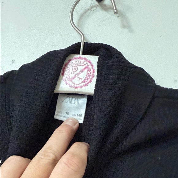 Zara Black Turtleneck with Text Detail - Picture 2 of 2
